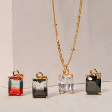 Geometry Fading Color CZ 925 Sterling Silver Necklace