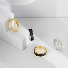 Adjustable 925 Sterling Silver Epoxy Wave Ring