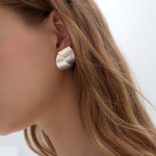 Chunky Classic Double Geometry Cross Sterling Silver Stud Earrings