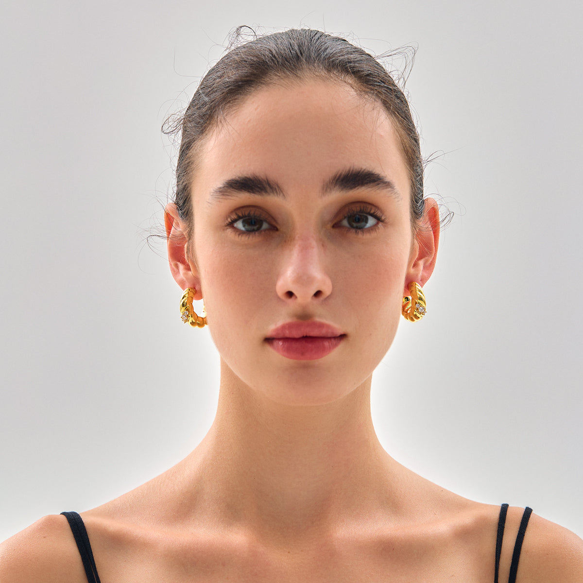 Elegant Lightweight 999 Pure Silver Geometric Hoop Earrings