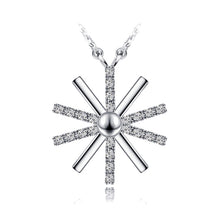 Simple Sun Flower Micro Setting Necklace in 925 Sterling Silver