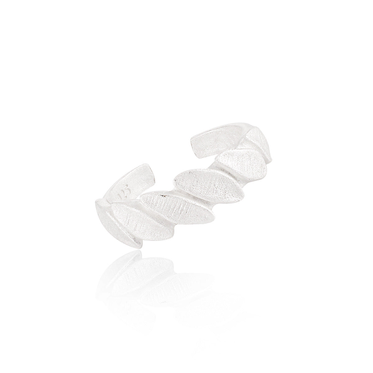 Adjustable 925 Sterling Silver Irregular Leaves Ring