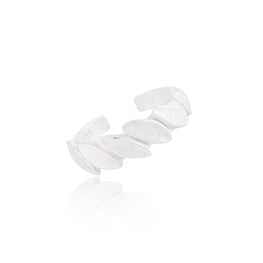 Adjustable 925 Sterling Silver Irregular Leaves Ring