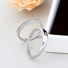 Minimalist CZ Lines 925 Sterling Silver Adjustable Ring