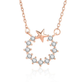 Starlit Elegance 925 Sterling Silver CZ Garland Necklace