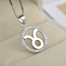 Personalized Zodiac Pendant in 925 Sterling Silver with CZ
