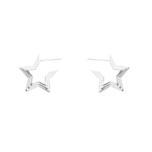 Irregular Star 925 Sterling Silver Hoop Earrings