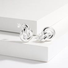 Sterling Silver Three Circles Knots Cross Stud Earrings