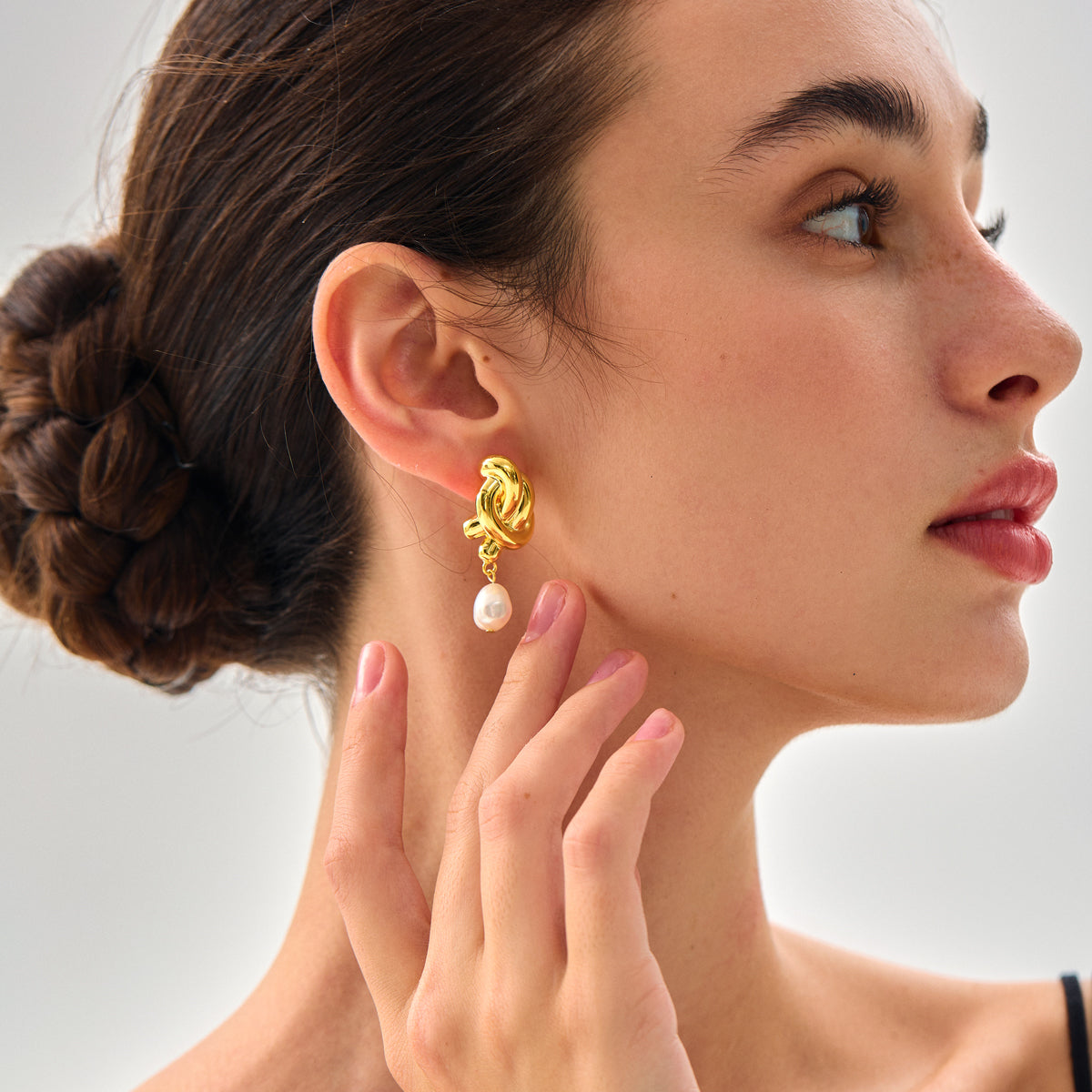 Trendy 999 Pure Silver Irregular Hollow Knots Earrings