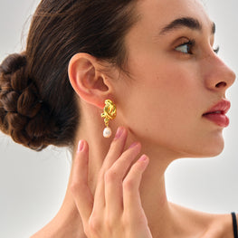 Trendy 999 Pure Silver Irregular Hollow Knots Earrings