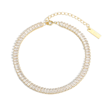 Elegant Rectangle CZ Geometry 925 Sterling Silver Bracelet/Anklet