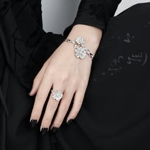 Twisted Flower 925 Sterling Silver Open Bangle for Girls