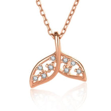 CZ Fish Tail Necklace in 925 Sterling Silver