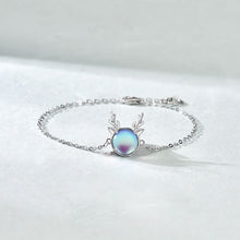 Natural Moonstone Elk 925 Sterling Silver Bracelet