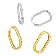 Irregular Painted U Shape 925 Sterling Silver Hoop Earrings