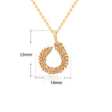 CZ Wheat Ear Circle 925 Sterling Silver Necklace