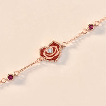 Red CZ Rose Gold 925 Sterling Silver Bracelet