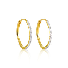Casual 925 Sterling Silver Gold CZ Geometry Hoop Earrings