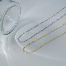 Irregular Golden Hollow Chain Necklace in 925 Sterling Silver