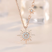 Sweet CZ Sun Shines Star Necklace in 925 Sterling Silver