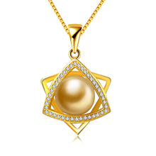 Rotary Inverted Triangle Shell Pearl Pendant in 925 Sterling Silver
