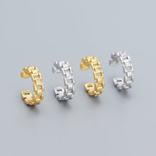 Fashion Hollow Chain Belt 925 Sterling Silver Earrings