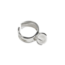 Adjustable 925 Sterling Silver Natural Crystal Ball Ring