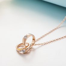 Double Love Knot CZ Necklace in 925 Sterling Silver