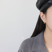 S925 Sterling Silver Retro Oval Ring Earrings