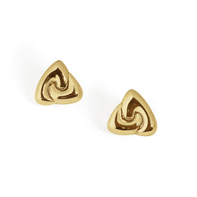 Chunky Geometric Triangle Stud Earrings in S999 Sterling Silver