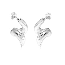 Large Irregular Natural Pearl Knot Earrings in 999 Sterling Silver