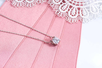 Simple Round Cut White CZ Pendant in 925 Sterling Silver