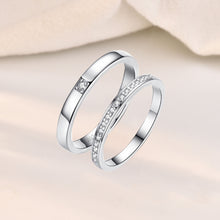 Minimalist CZ Lines 925 Sterling Silver Adjustable Ring