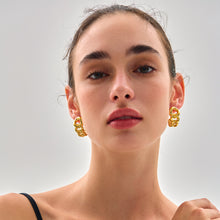 Trendy 999 Pure Silver Hollow Curb Chain Chunky Earrings