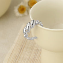 Twisted Rope 925 Sterling Silver Adjustable Ring