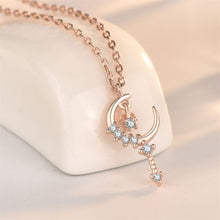 Crescent Moon Fairy Wand Necklace in 925 Sterling Silver
