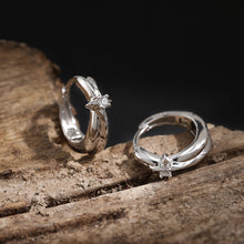 Graduation CZ Shining Star 925 Silver Hoop Earrings