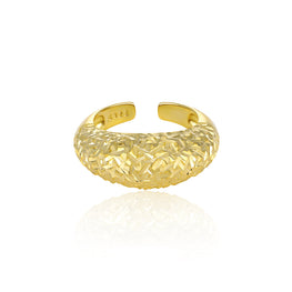 Modern Adjustable 925 Sterling Silver Irregular Surface Ring