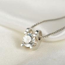 Simple Round Cut White CZ Pendant in 925 Sterling Silver
