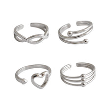 Adjustable 925 Sterling Silver Hollow Heart Ring