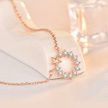 Starlit Elegance 925 Sterling Silver CZ Garland Necklace