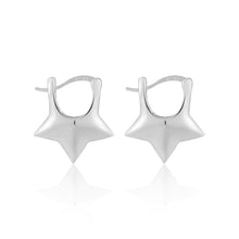 Cute Mini Star 925 Sterling Silver Hoop Earrings