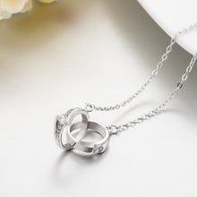 Double Love Knot CZ Necklace in 925 Sterling Silver