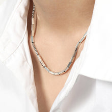 Minimalist S925 Pure Silver Rectangular Tube Necklace