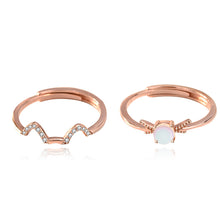 Cute Natural Moonstone CZ Cat Adjustable Stacker Ring