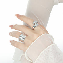 Women’s Adjustable Mirror Painted Cross 925 Sterling Silver Ring