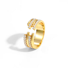 Fashion CZ Jagged Geometry 925 Sterling Silver Adjustable Ring