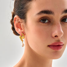 Large Irregular Natural Pearl Knot Earrings in 999 Sterling Silver