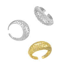 Modern Adjustable 925 Sterling Silver Irregular Surface Ring