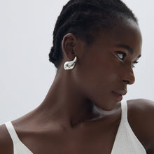 Large Drop Water S999 Sterling Silver Electroformed Stud Earrings